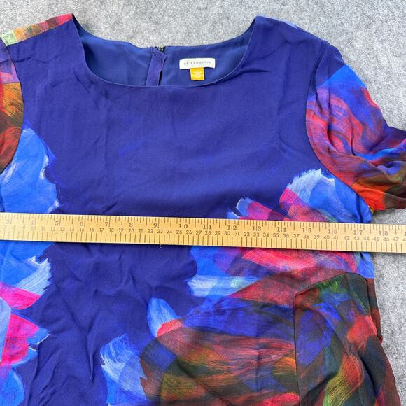 Anthropologie Leifsdottir Women's S Watercolor Silk Colorful Floral  Mini Dress - Picture 6 of 6